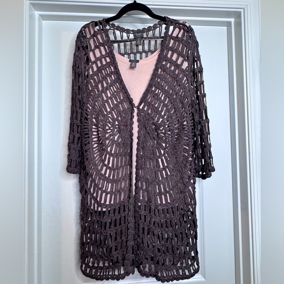 Chico's Tops - Chico’s Women’s Travelers Collection Crochet Cardigan and Sleeveless Blouse Set